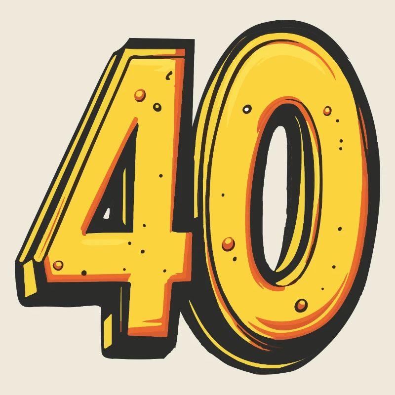 40 Zahl Bunt