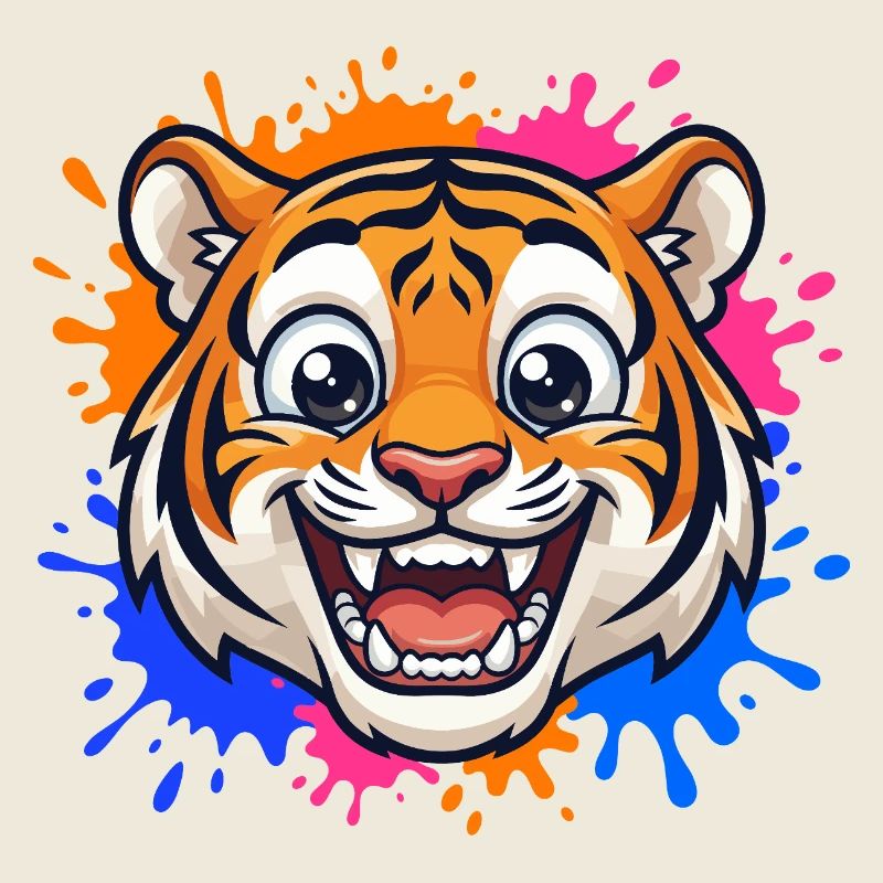Éclaboussure de couleur du tigre rieur