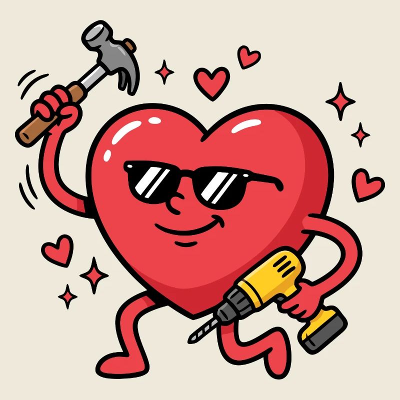 Funny Valentine's Day greeting for men: carpenters,