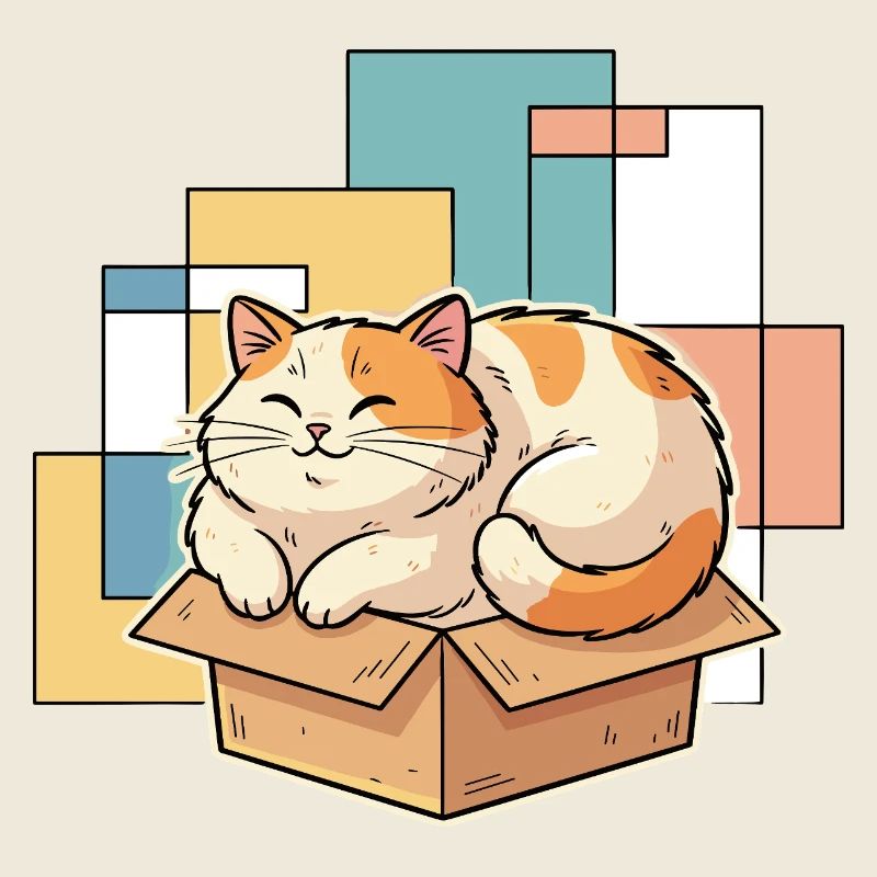 Cat happiness in a box