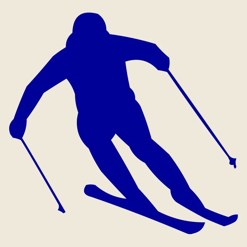 Blue Skier Silhouette