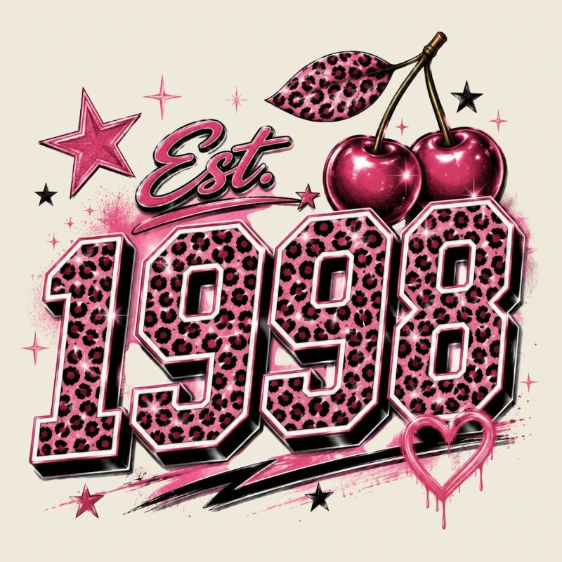 Est. 1998 Pink Leopard Birthyear