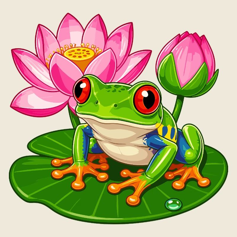 Lotus frog in color magic