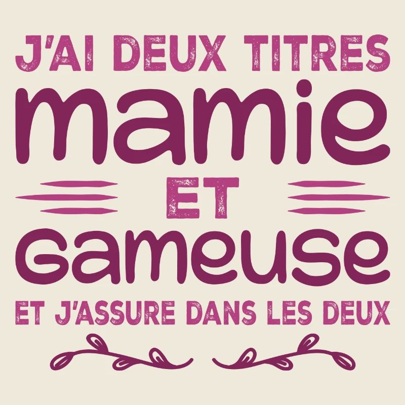 Zwei Titel Granny Gameuse | Geek | Großmutter