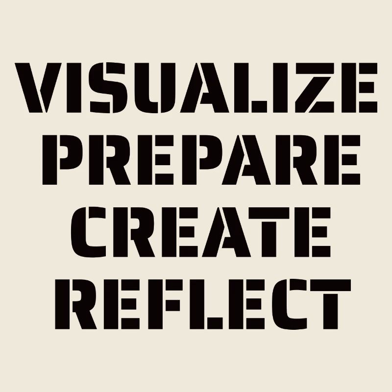 Visualize Prepare Create Reflect - Artist Quote