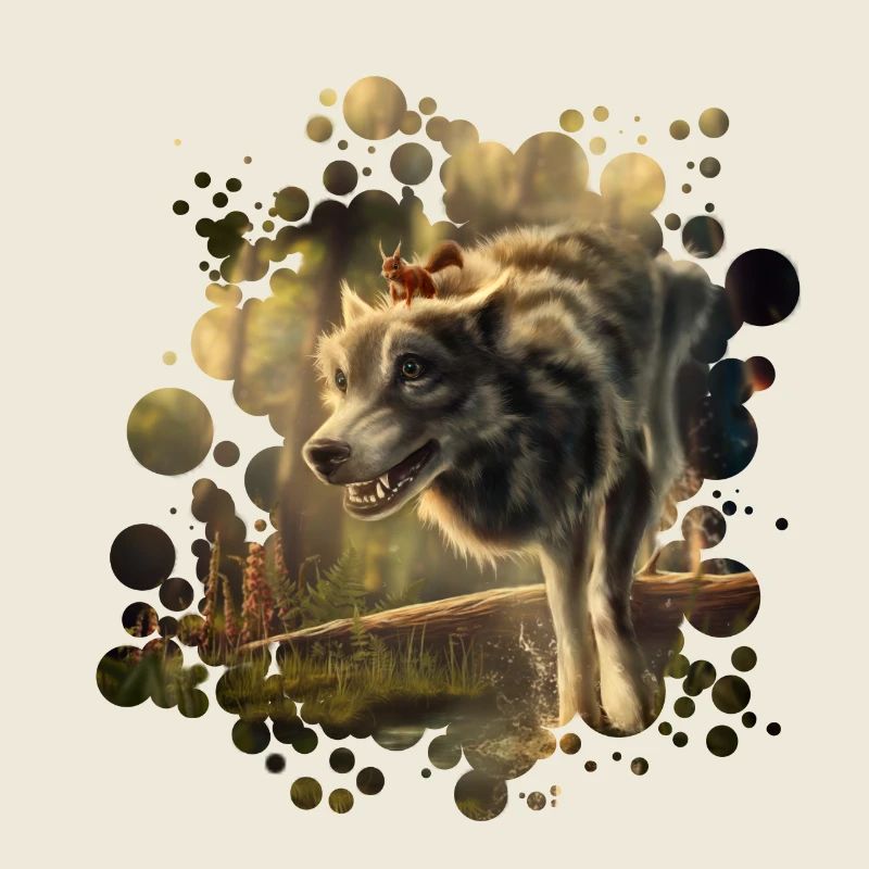 Freunde Wolf Eichhörnchen