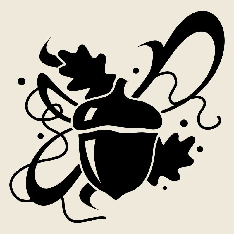 Eichel mit Eichenblätter