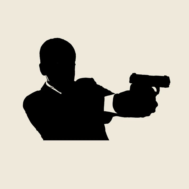 Mann mit Pistole Waffe Silhouette