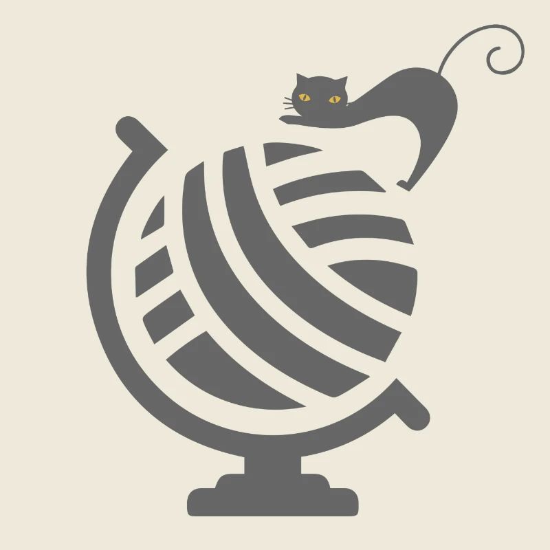 Cute Cat on Globe