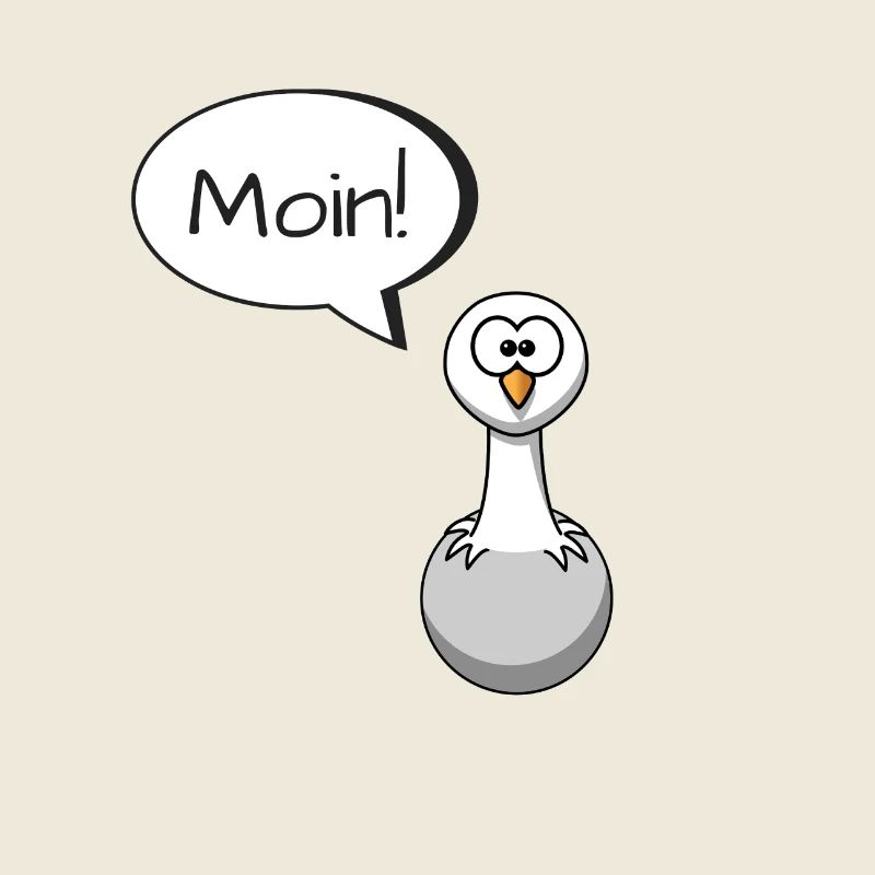 Moin! Möwe mit Sprechblase Lustig Geschenk Idee