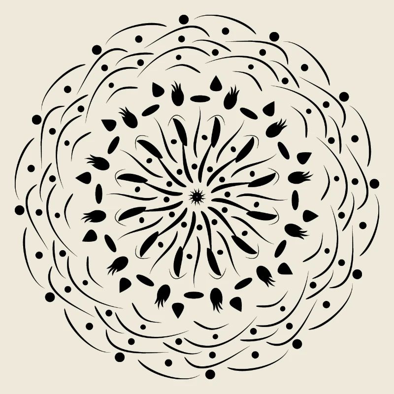 Rotating Flower in Black Pattern Gift Idea