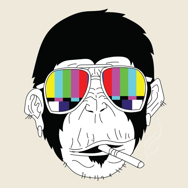 Affe - Gorilla - Zigarette - Sonnenbrille