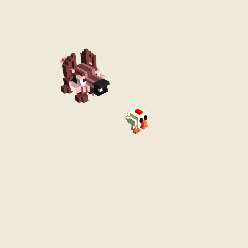 Wolf and chicken