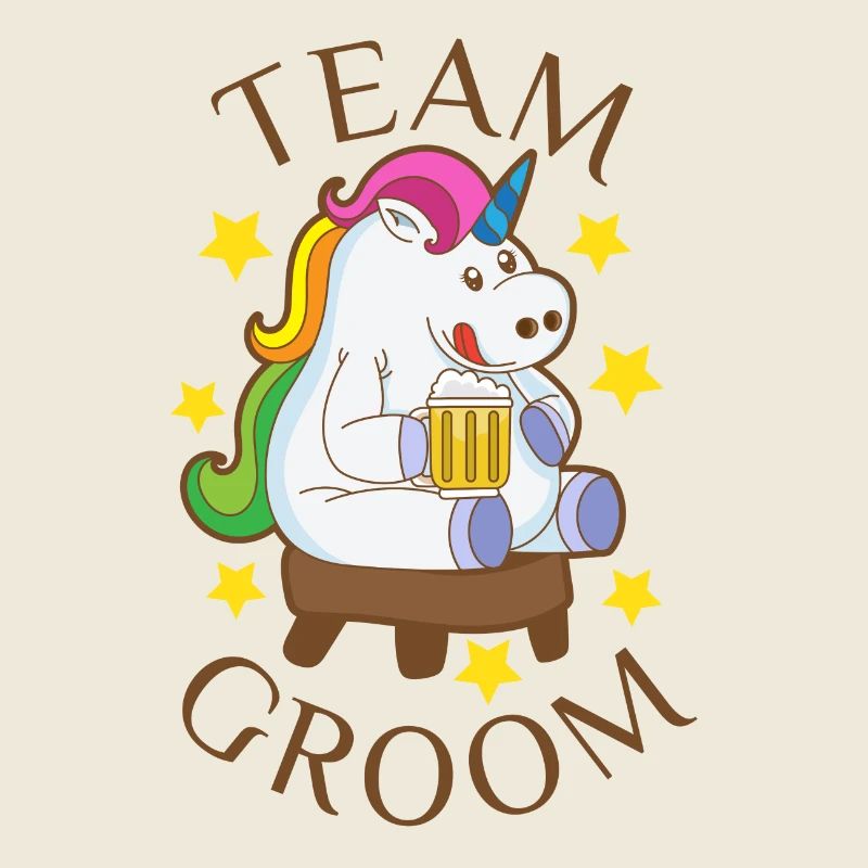 L’équipe du marié Licorne équipier célibataire Fun