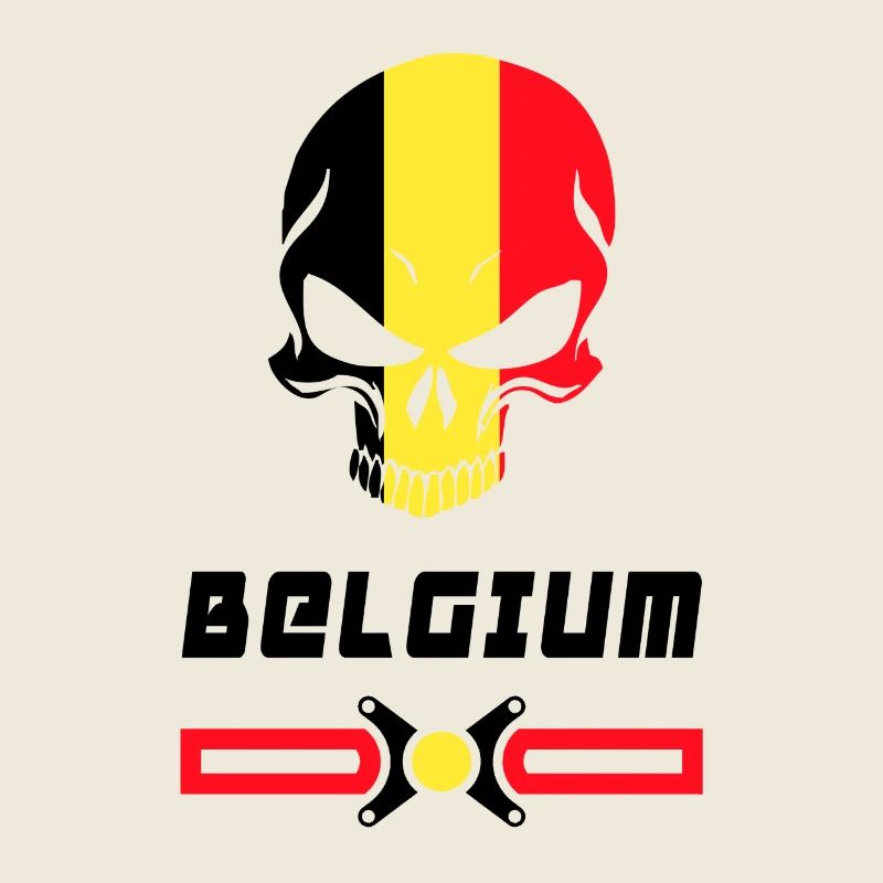 Conception de drapeau de crâne de Belgique