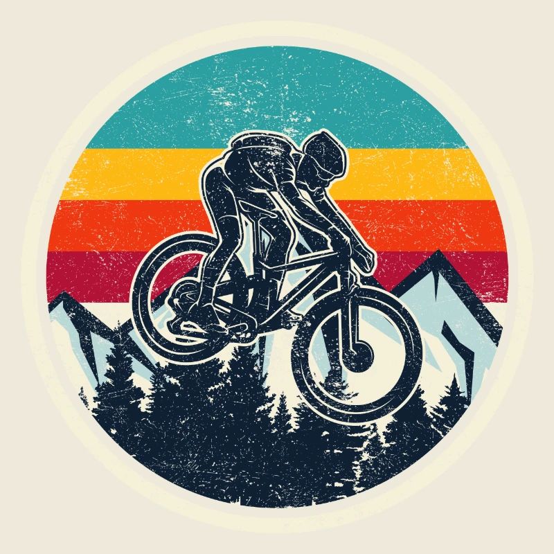 Retro Sunset MTB Rider