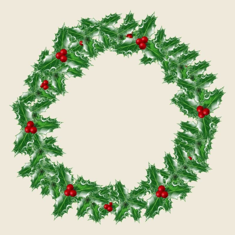 Couronne de Noël faite de branches de houx
