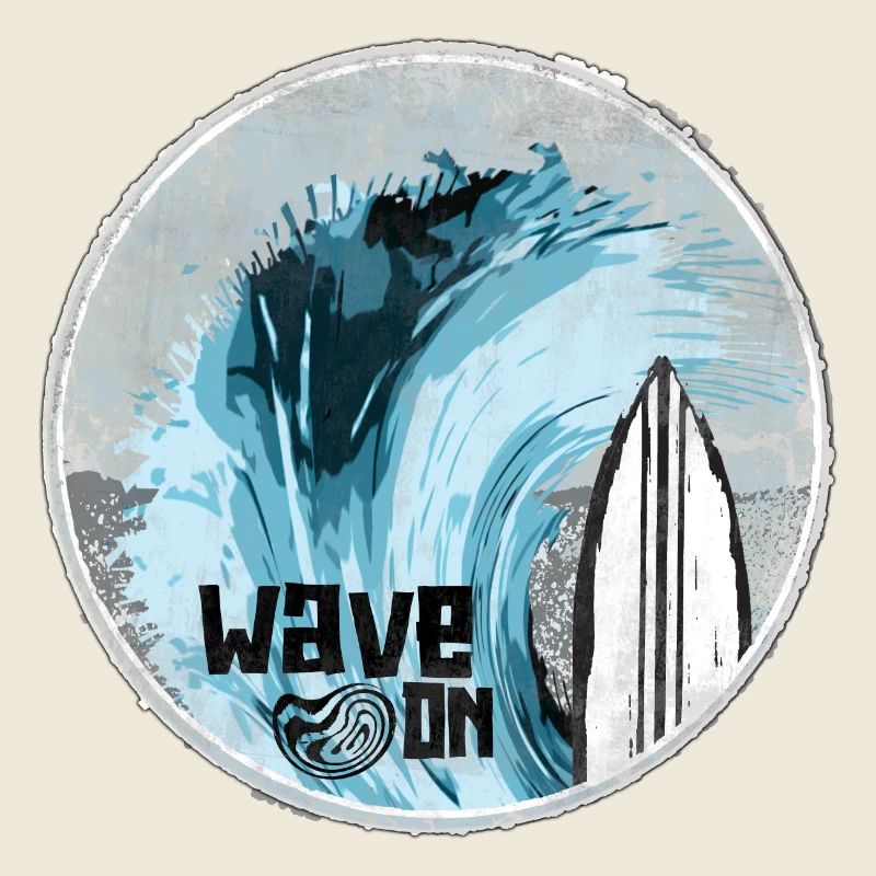 Vague de mer avec design de planche de surf