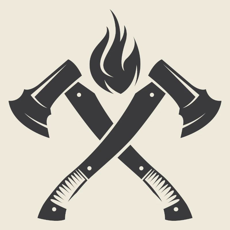 Axe Fire Fire Brigade Flame Symbol Operation Icon
