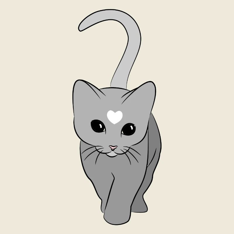 Herzkatze Grauton
