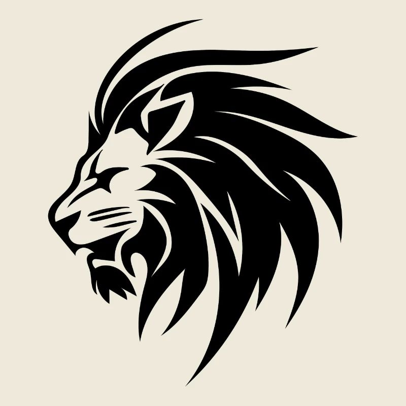 Wild Lion Head With Mane Tattoo Style