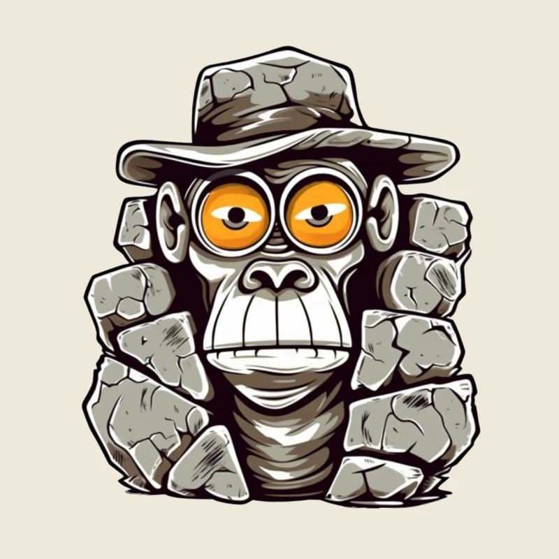 Conception de t-shirt singe de l’âge de pierre