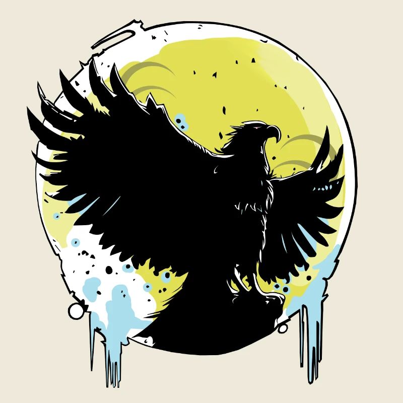 Adler vor Vollmond
