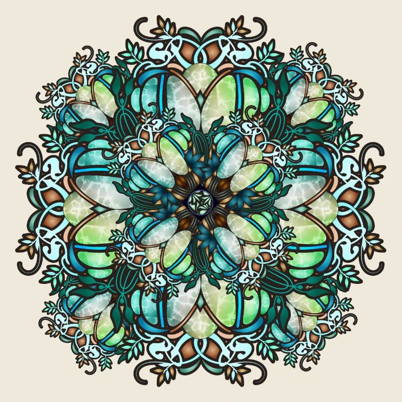 Jugendstil Rosette in transparenter Glas Optik