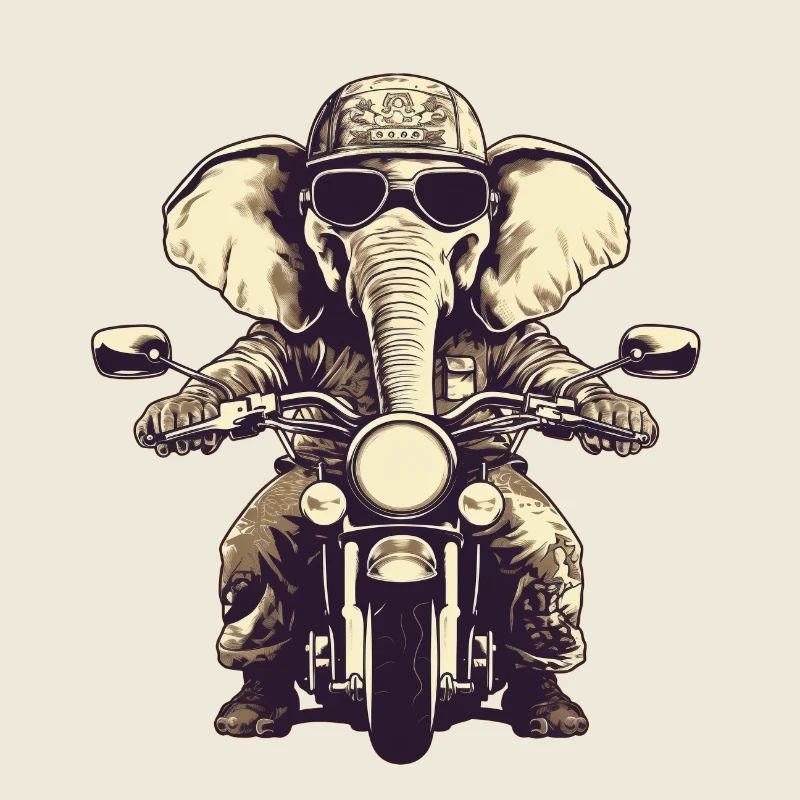 Eléphant à moto