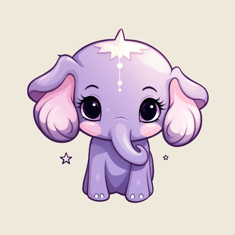 Bébé éléphant Kawaii
