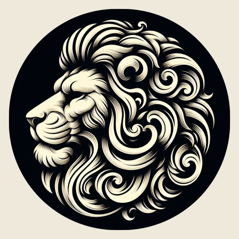 Ce motif représente un lion de profil, Graphique