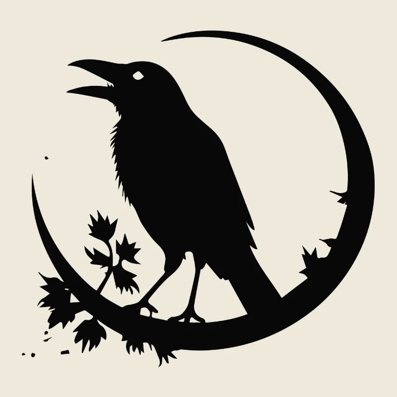 Corbeau dans la lune