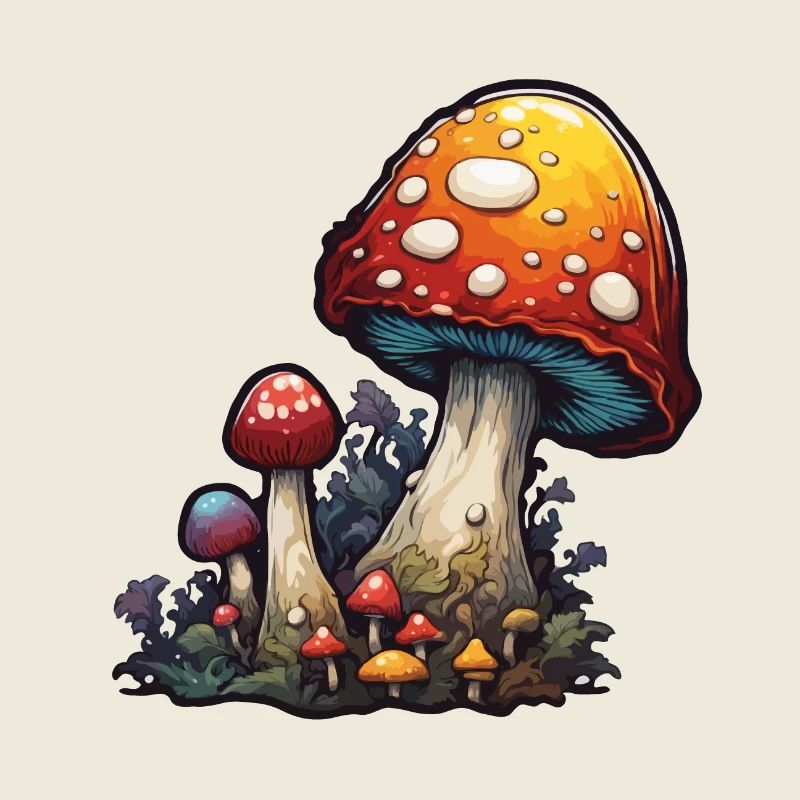 Champignon / Champignon / Prairie / Forêt / Goa / Psy