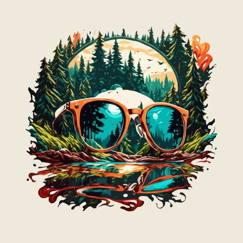 Sunglasses / Reflection / Forest / Reflection