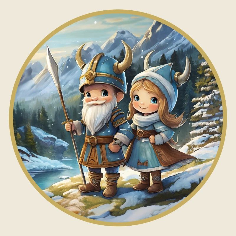 Wikingerjunge und -mädchen