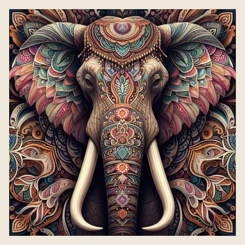 Éléphant décoré