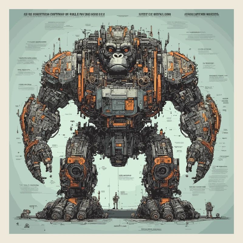 Plan / Sépia / Vintage / Rétro / Robot