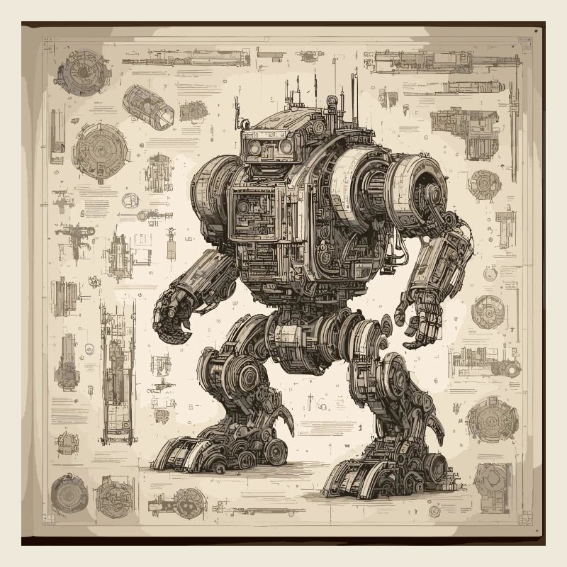 Plan / Sépia / Vintage / Rétro / Robot