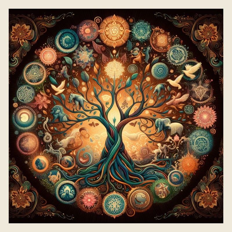 Farbenfroher Baum des Lebens