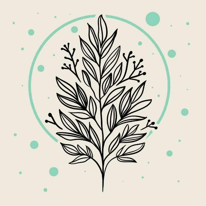 Brindille verte avec des feuilles