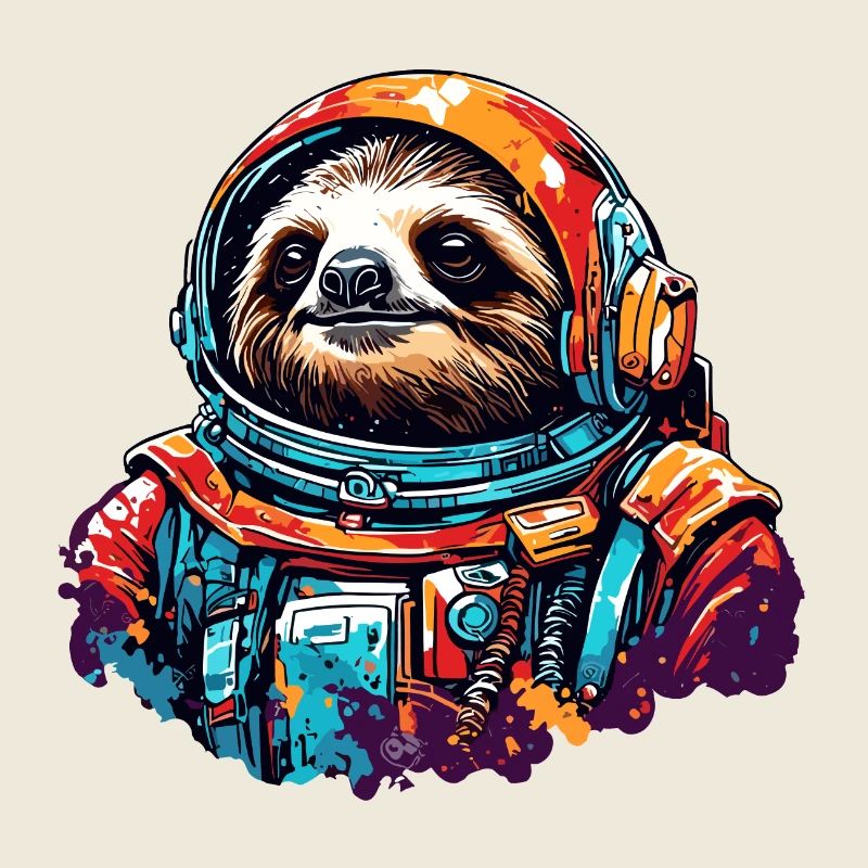 Astronaut / Space / Animal / Sloth / Spaceship