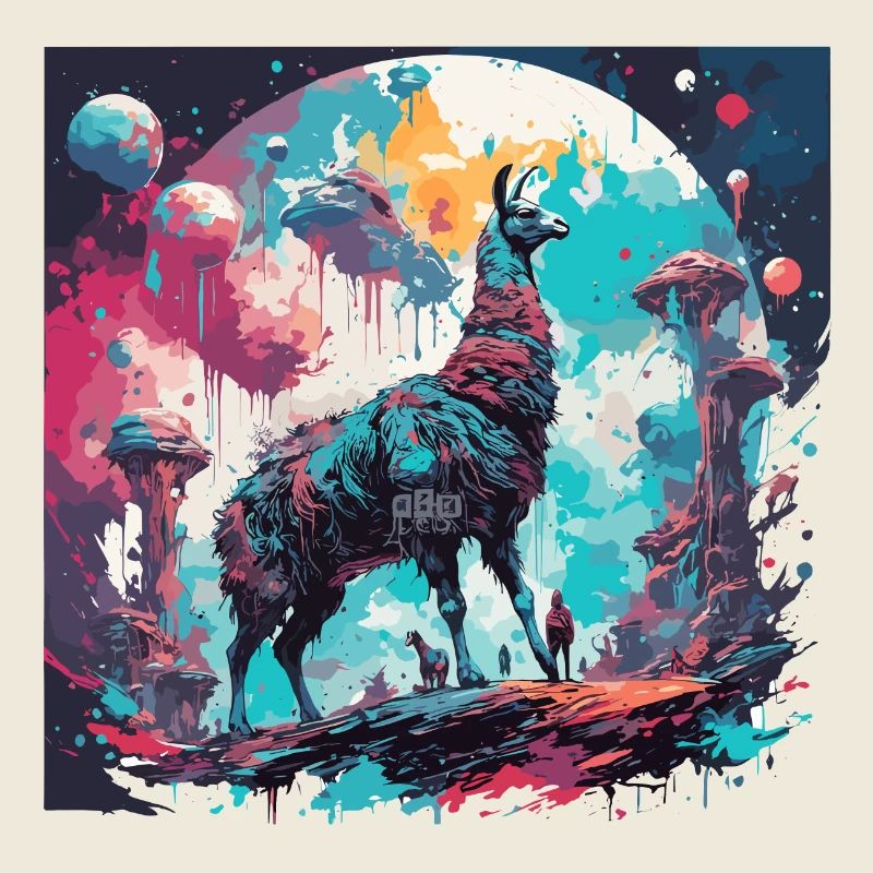 Astronaut / Space / Space / Spaceship / Llama