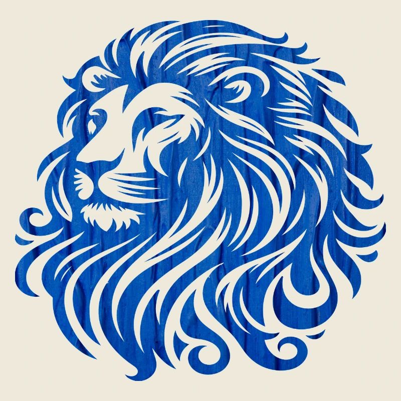 Blauer Löwe, durchbrochenes Gemälde. Der König der Tiere.