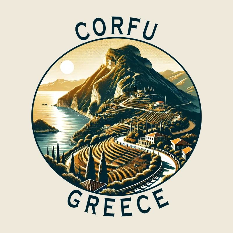 Design de l'île de Corfou en Grèce
