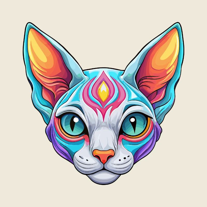 Devon Rex Chat Race Dessin animé Kawaii Animal Pet