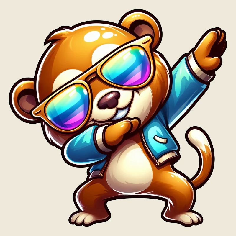 Cool Bear Dabbing Lunettes de soleil Arc-en-ciel