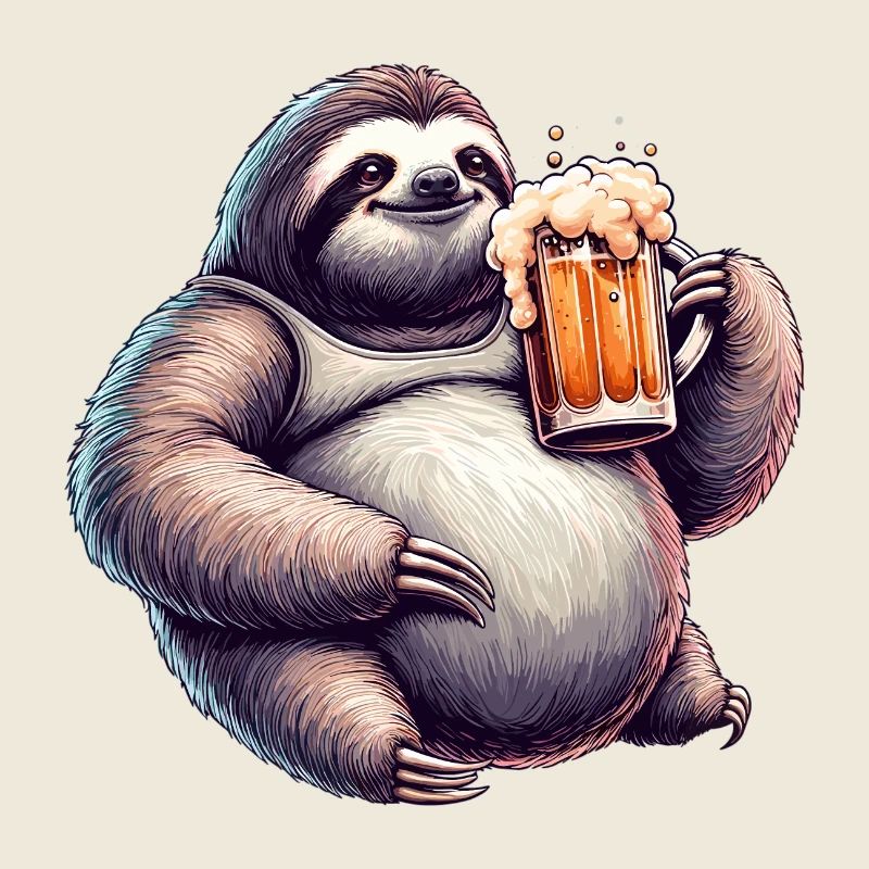 Dad Bod Bierbauch Bier Faultier Geschenk