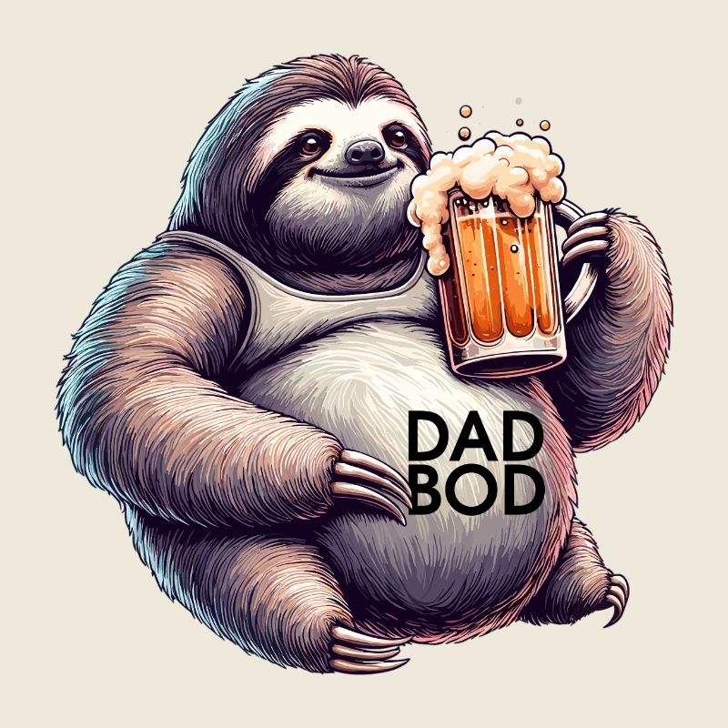 Dad Bod Beer Belly Beer Sloth Gift
