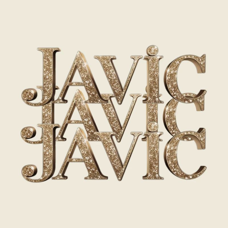 Javic Gold Glitter Monogram