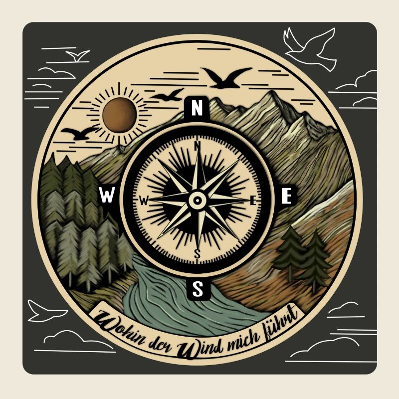 Follow the path Compass Mountains Motivation